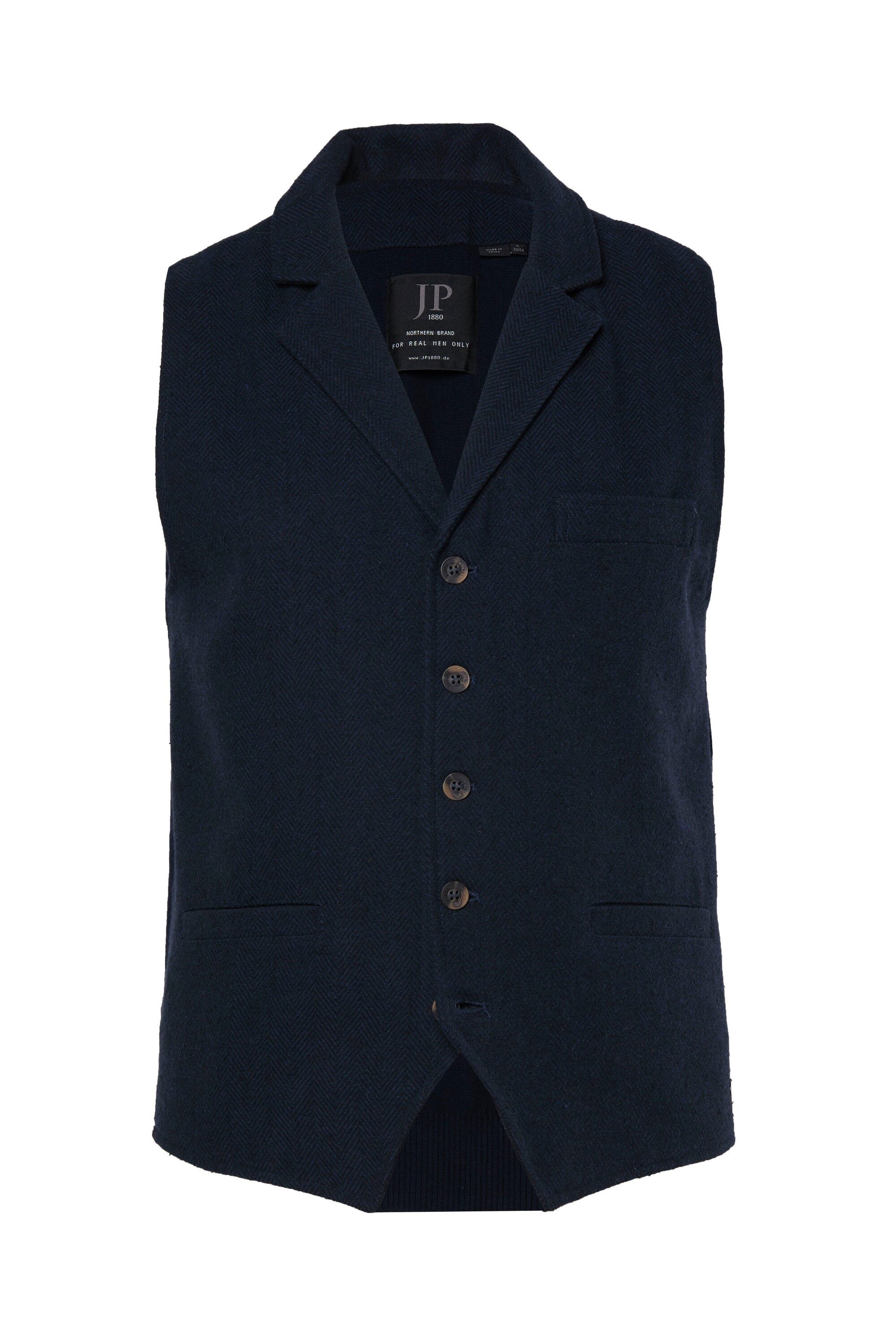 JP1880 Steppweste Tweed-Weste FLEXNAMIC® Revers Strickrücken