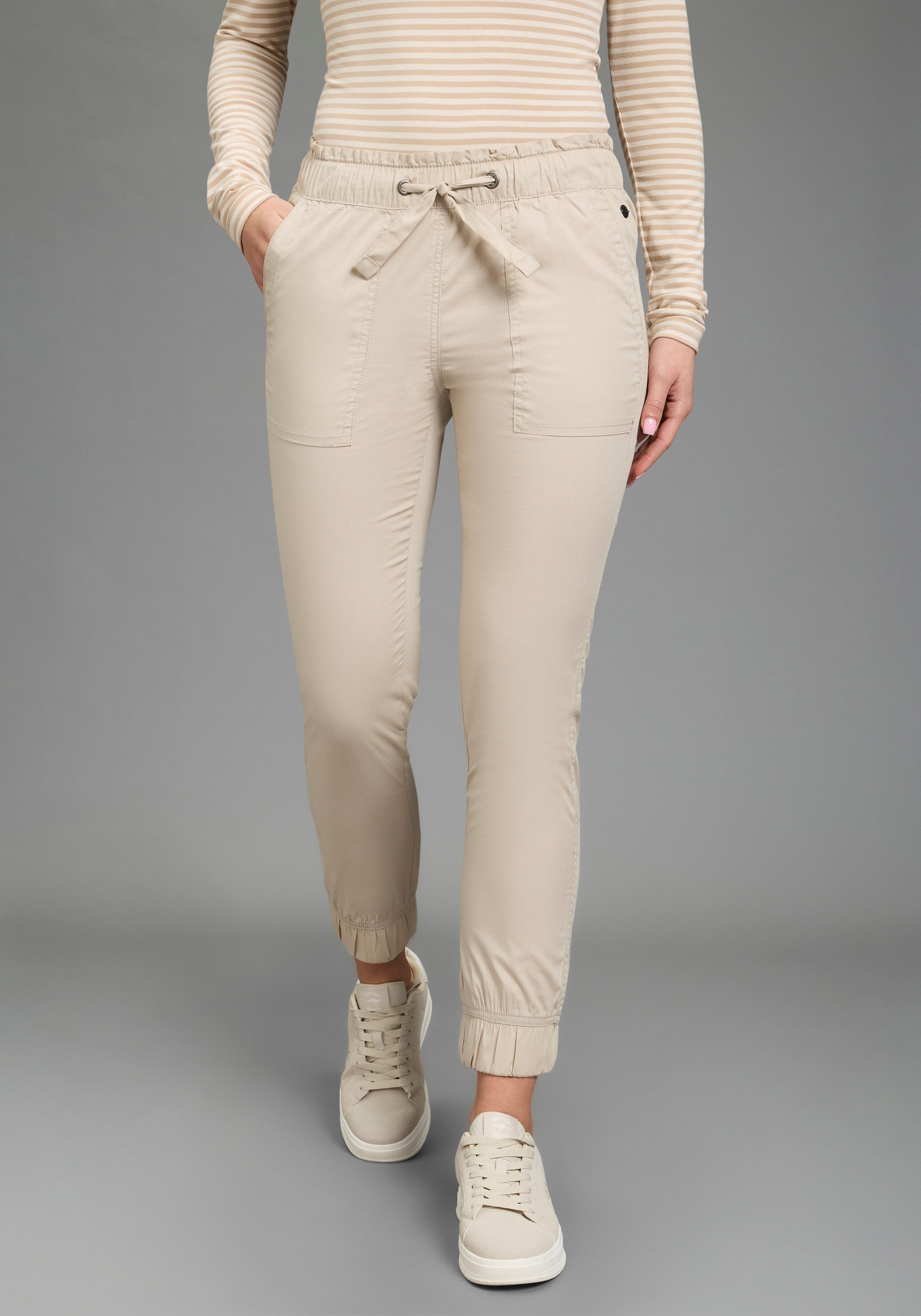 KangaROOS Paperbag-Hose Casual Popeline-Hose, gerades Bein, Loose Fit