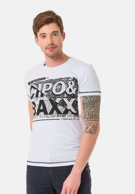 Cipo & Baxx T-Shirt mit großem Markenprint