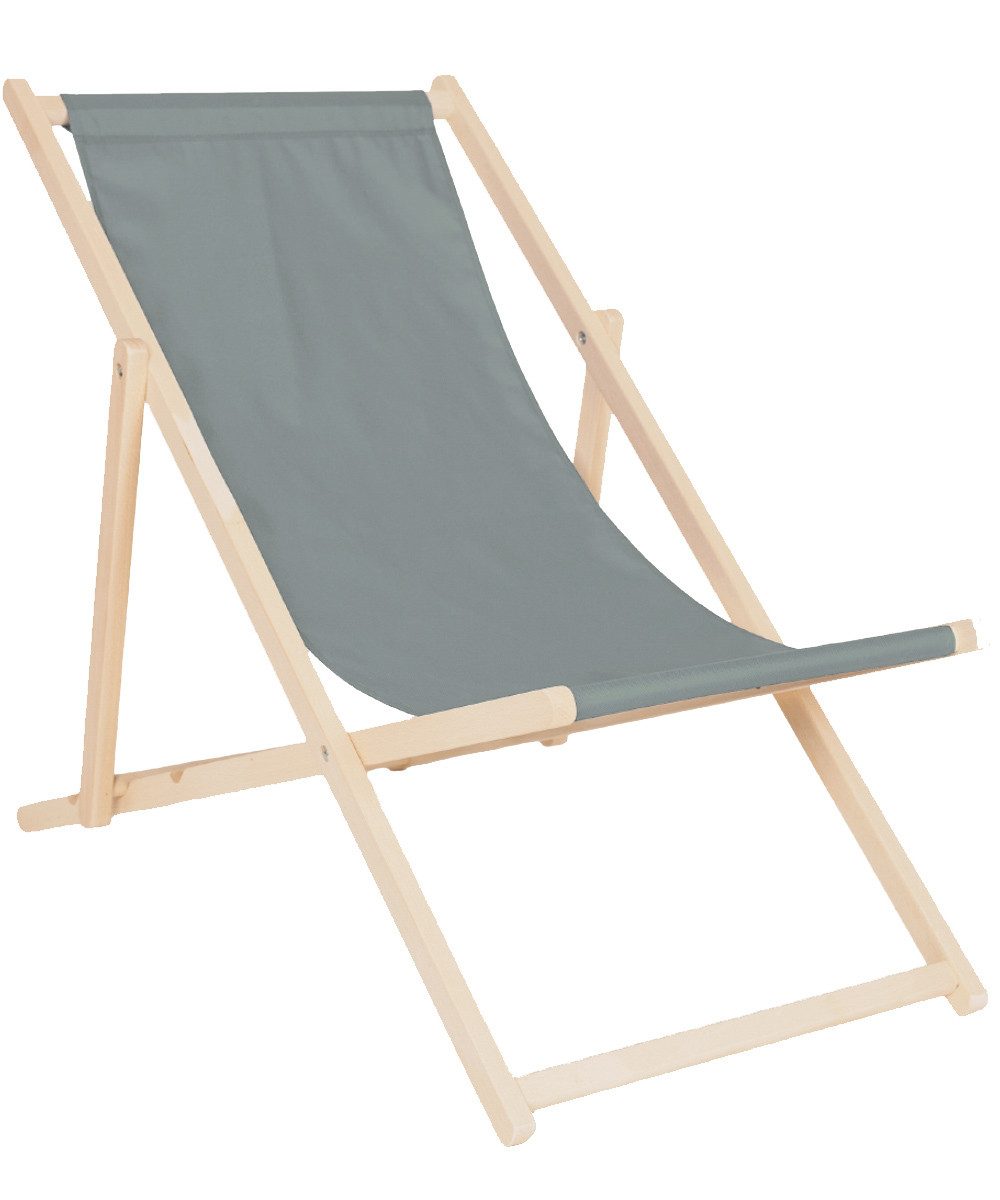 Systafex® Gartenliege Relaxliege Liegestuhl Strandstuhl Gartenliege Sonnenliege grau, Liegestuhl mit Bezug, 1 St., fertig montiert, Premiumqualität