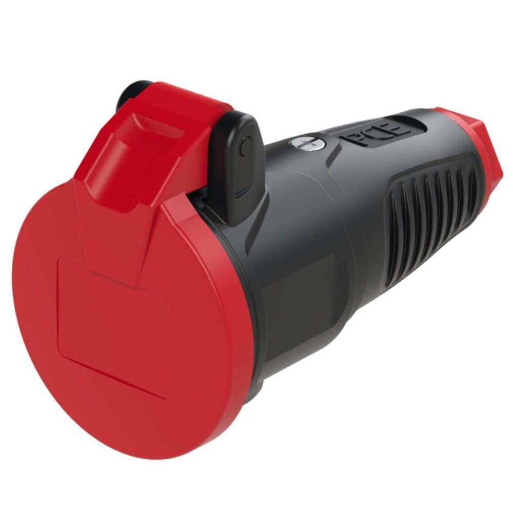 PCE 2412-srcw Schutzkontaktkupplung Gummi, Kunststoff 230 V Schwarz, Steckernetzteil