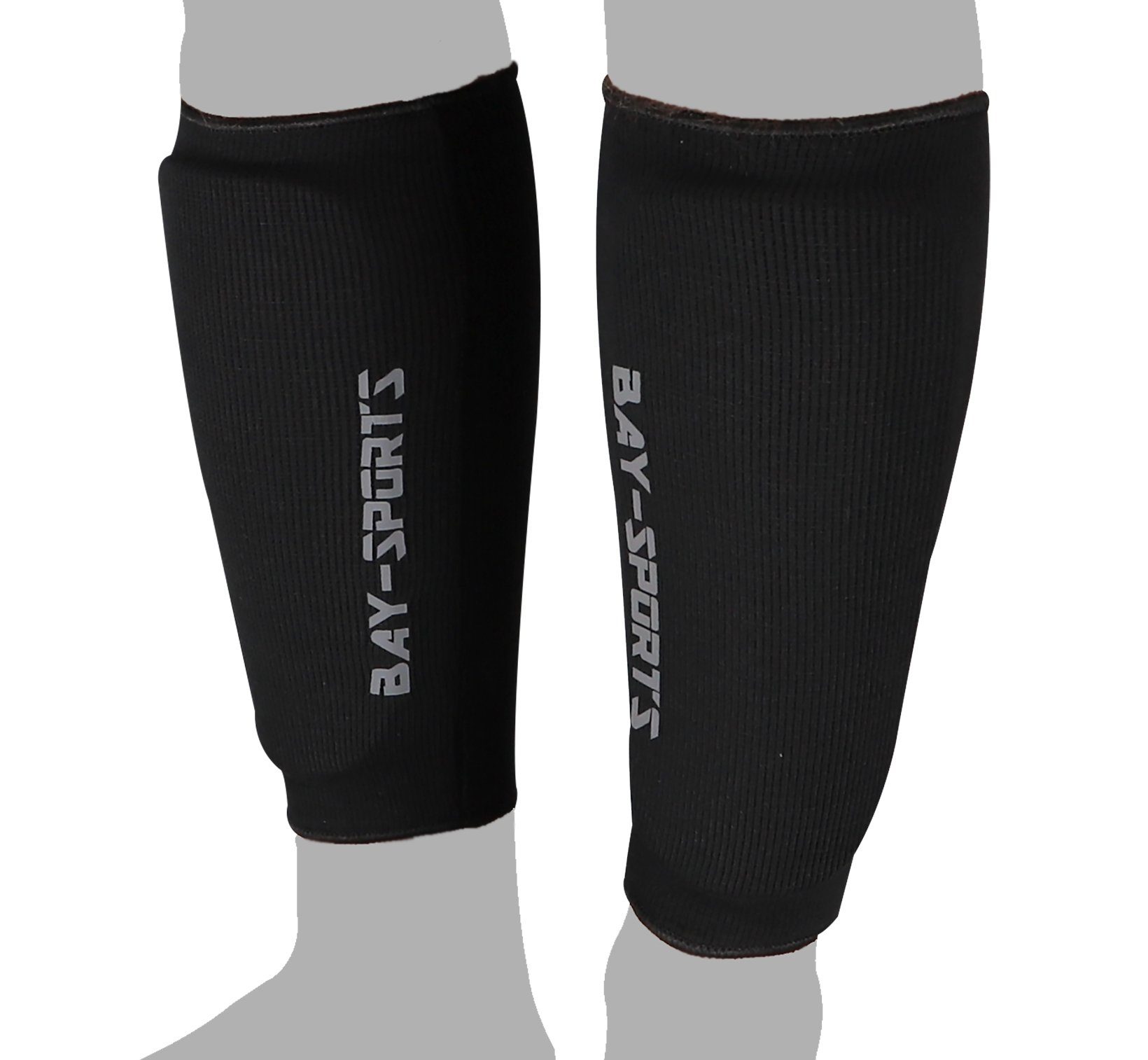 BAY-Sports Schienbeinschutz Kampfsport Kickboxen Karate MMA Thaiboxen Muay Thai Baumwolle IUM, Baumwolle elastisch waschmaschinenfest, XXS – XL