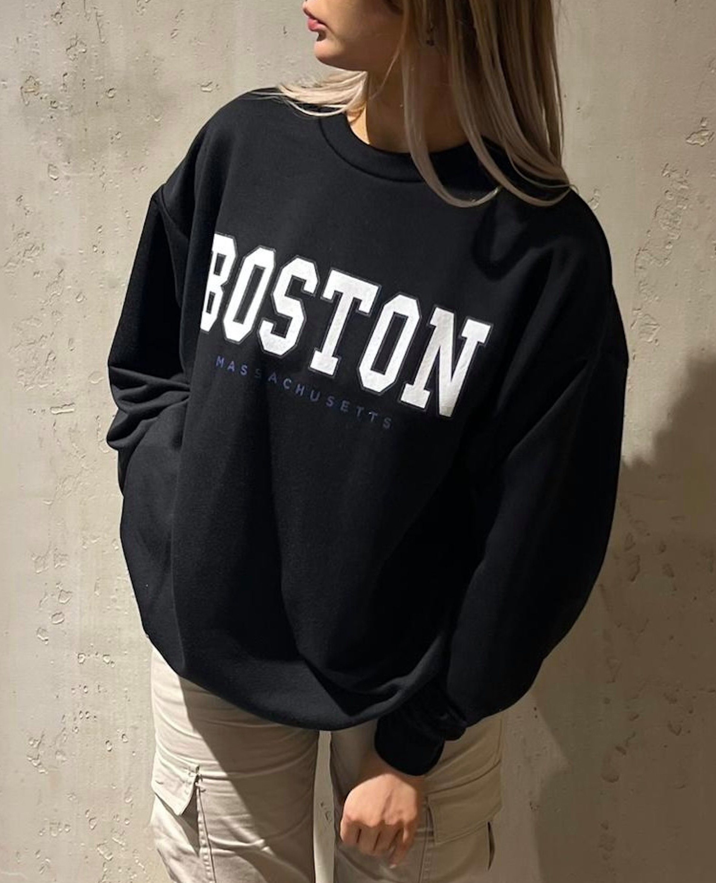 Worldclassca Sweatshirt Worldclassca Oversized Sweatshirt College BOSTON Sweater PulloveR