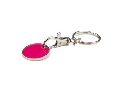 Livepac Office Schlüsselanhänger Metall Schlüsselanhänger mit Einkaufschip / Farbe: pink