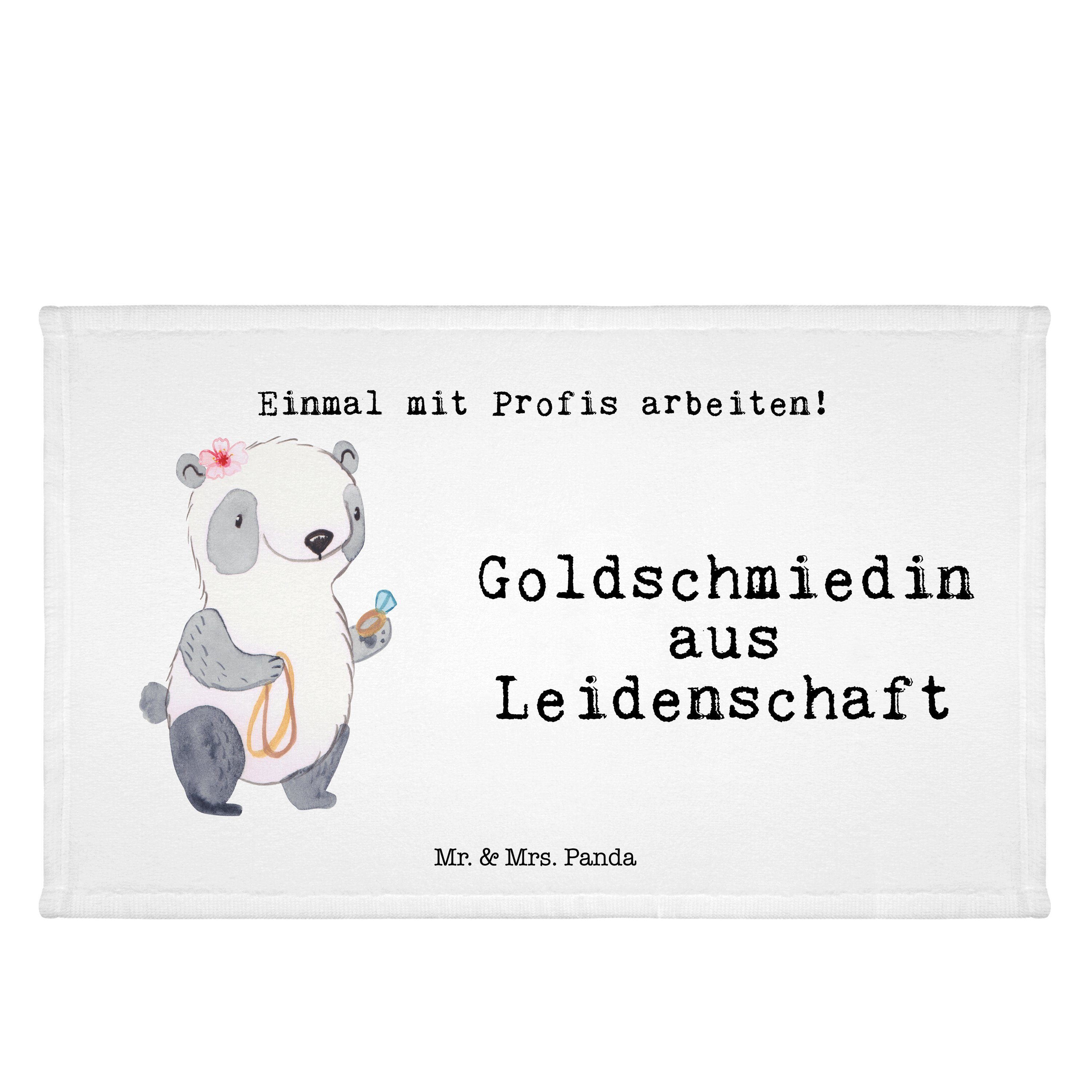 Mr. & Mrs. Panda Handtuch Goldschmiedin aus Leidenschaft - Weiß - Geschenk, Goldschmuck, Kolleg, (1-St)