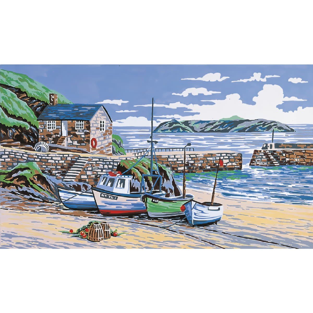 Anchor Kreativset Anchor Gobelin Set "Miullion Cove, Cornwall", Stickbild gedruckt, 25, (embroidery kit by Marussia)