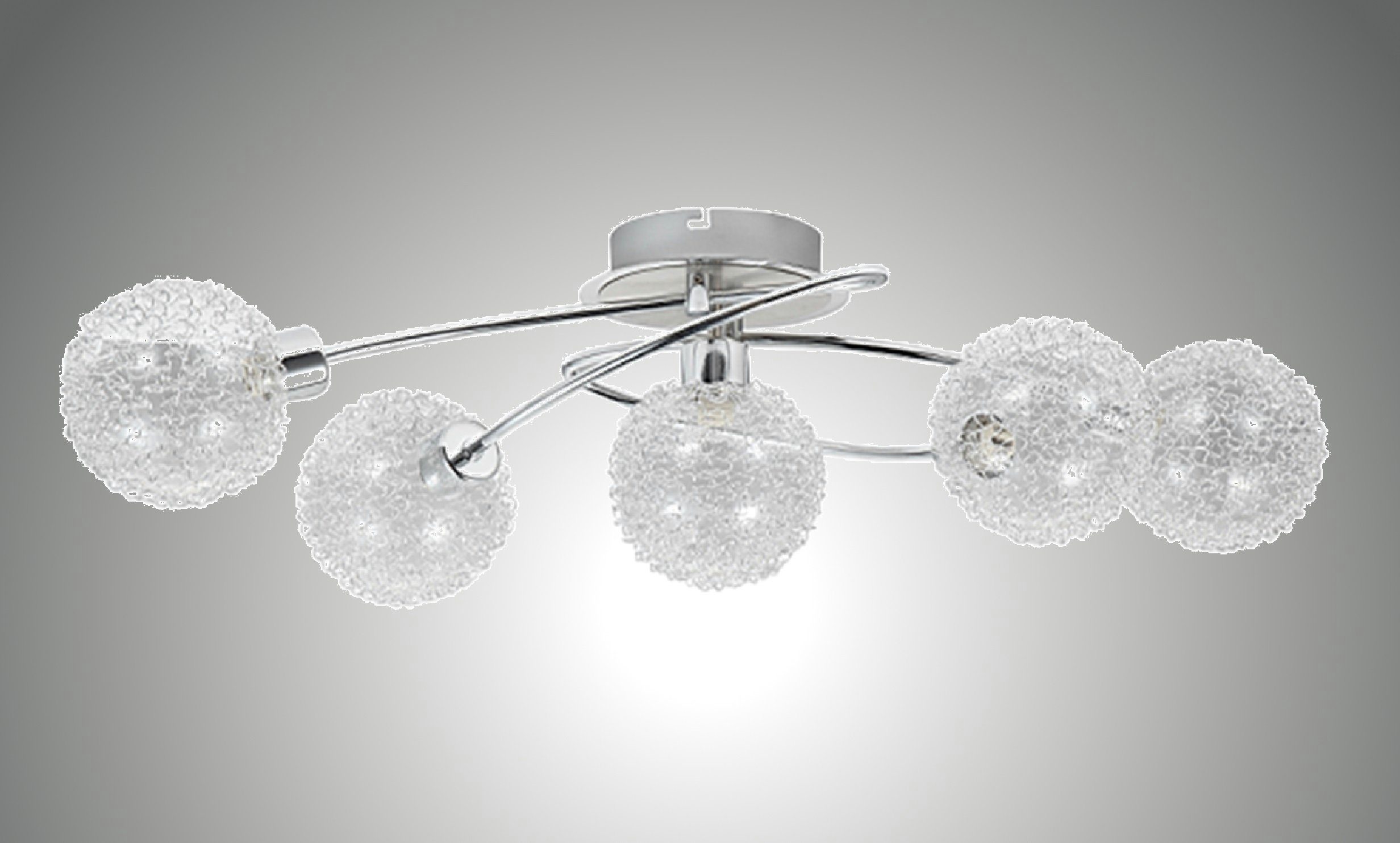 TRANGO LED Deckenleuchte, 5-flammig Deckenleuchte Chromoptik günstig online kaufen