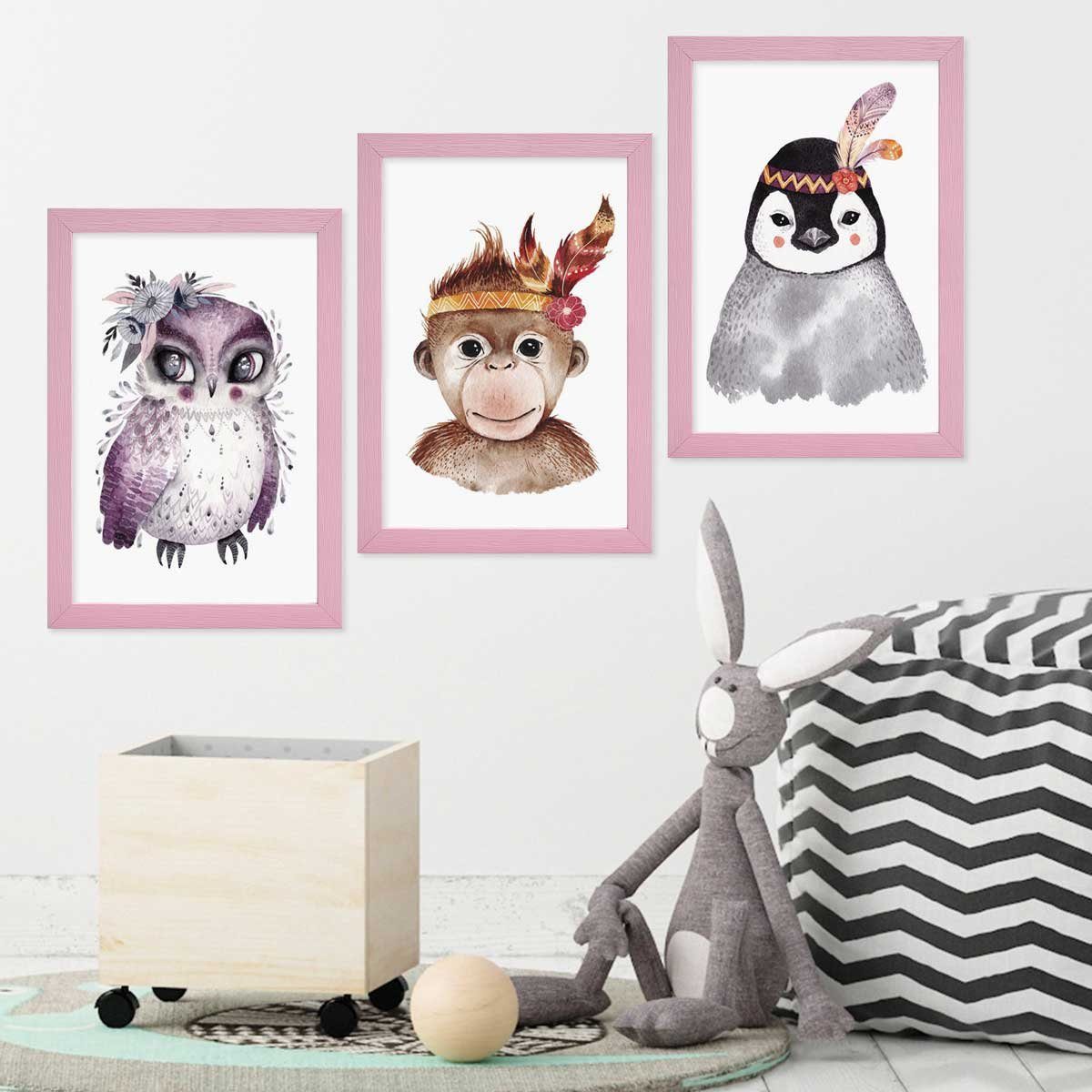 PHOTOLINI Bilderrahmen 3er Set Massivholz-Rahmen - günstig online kaufen