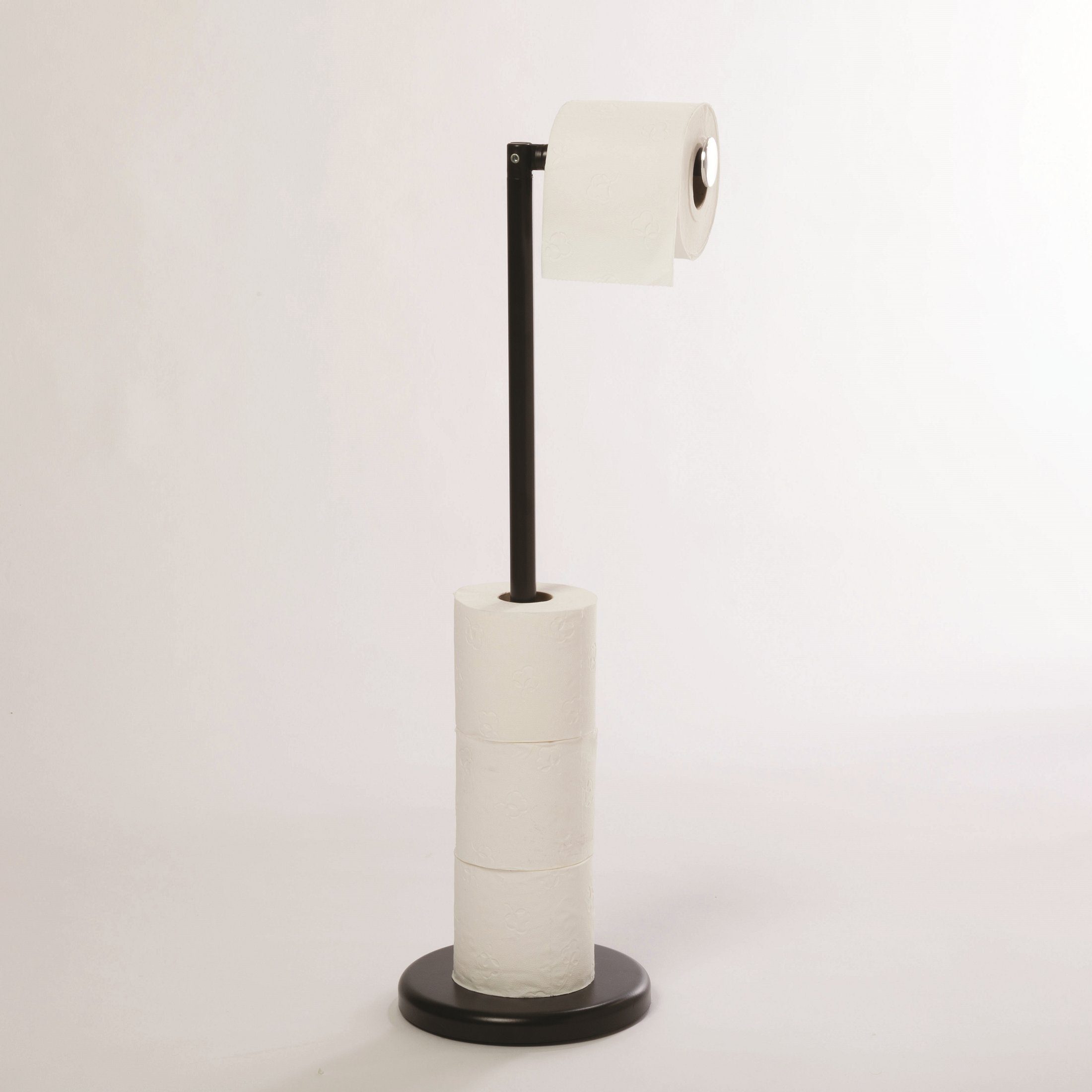 spirella Toiletten-Ersatzrollenhalter CHIC, 2in1 kombinierter Тримачі для туалетного паперу und Ersatzrollenhalter, klappbarer Rollenhalter, für bis zu 4 Ersatzrollen, beschichteter Stahl, edle matt-Optik, schwarz