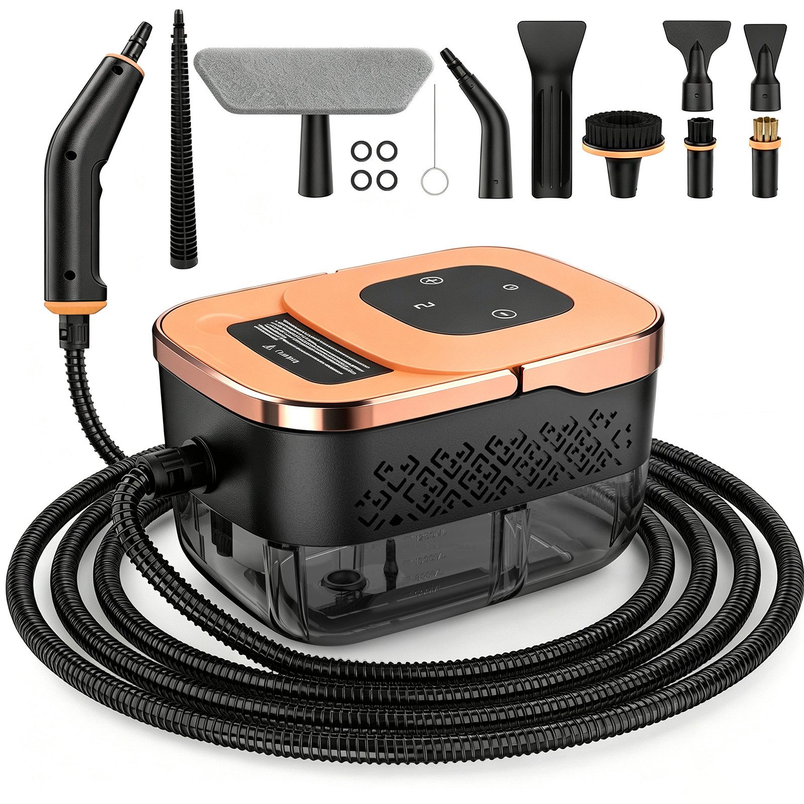YADIMI Handdampfreiniger 1500W Tragbarer Dampfreiniger mit 1250 ml Wassertank, 1500 W, 6-stufige Leistungsregelung und 10-teiliges Zubehörset, Dampfreiniger für Böden, Küche, Fenster, Badezimmer und Auto