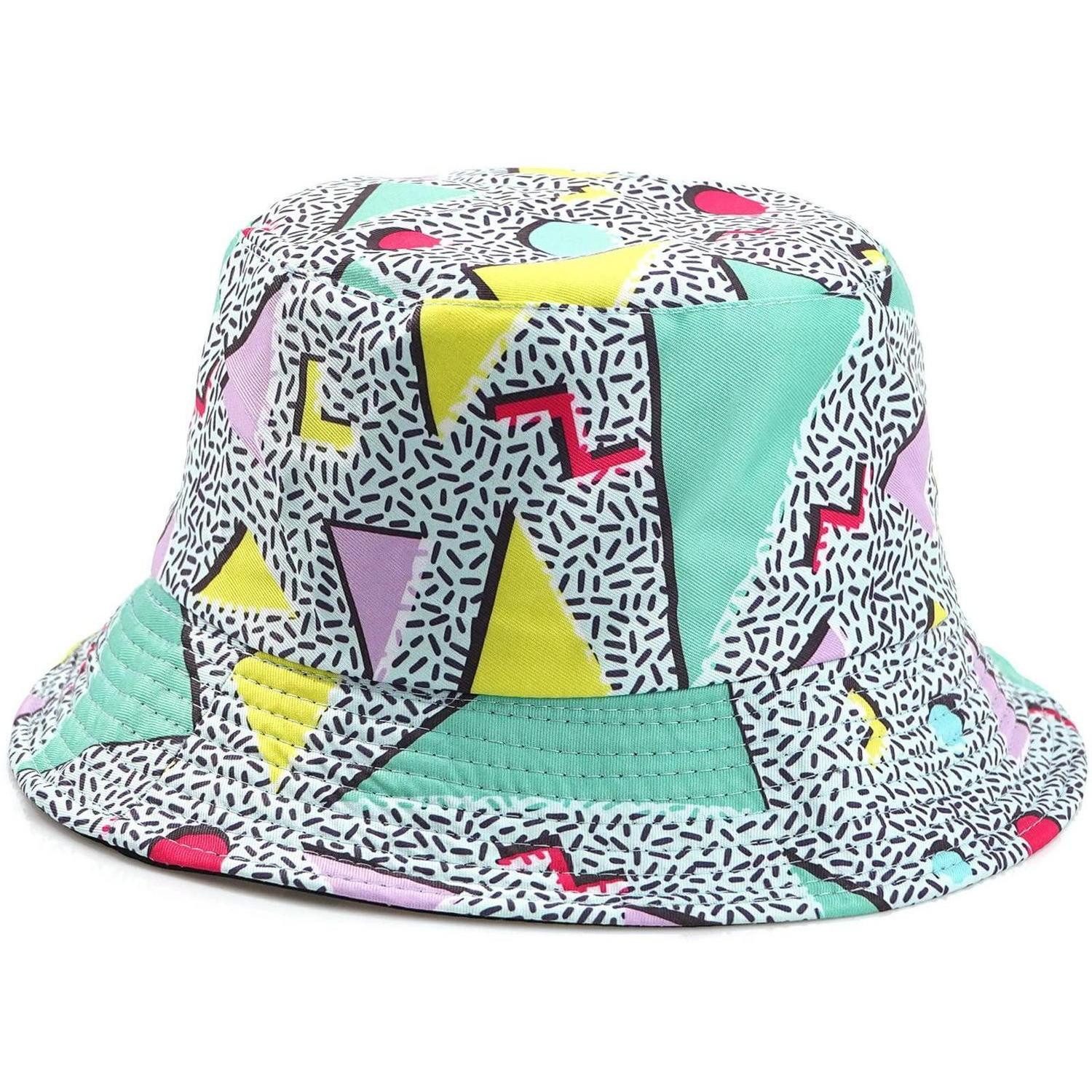 LuxusKollektion Fischerhut Fischerhut Damen Sonnenhut Einheitsgröße Retro 80er 90er Geometrie