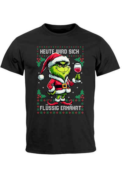 MoonWorks Print-Shirt Herren T-Shirt Anti-Weihnachten Grinch Weihnachtsmuffel Heute wird sic mit Print