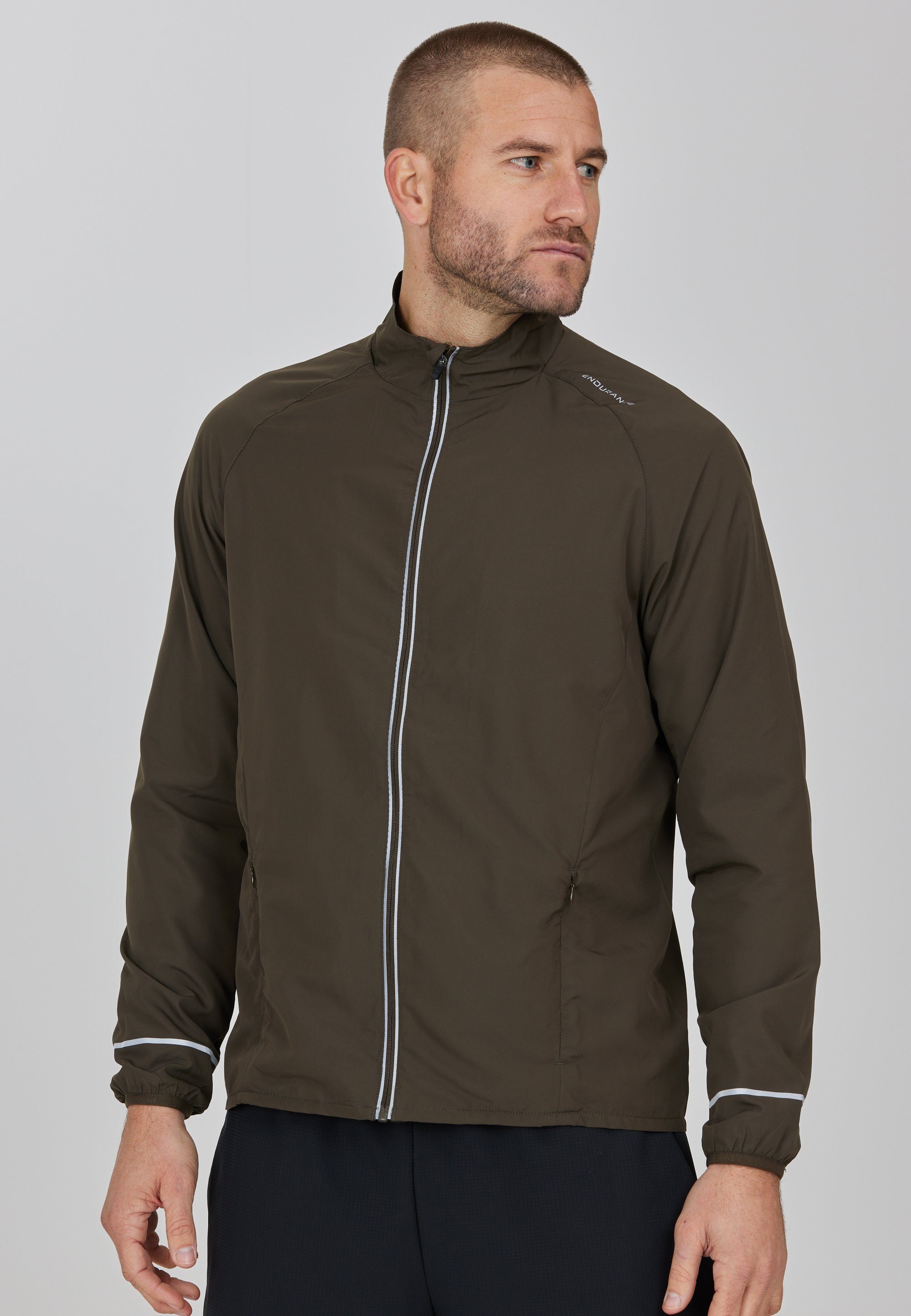 ENDURANCE Laufjacke Lessend mit reflektierenden Elementen braun | 