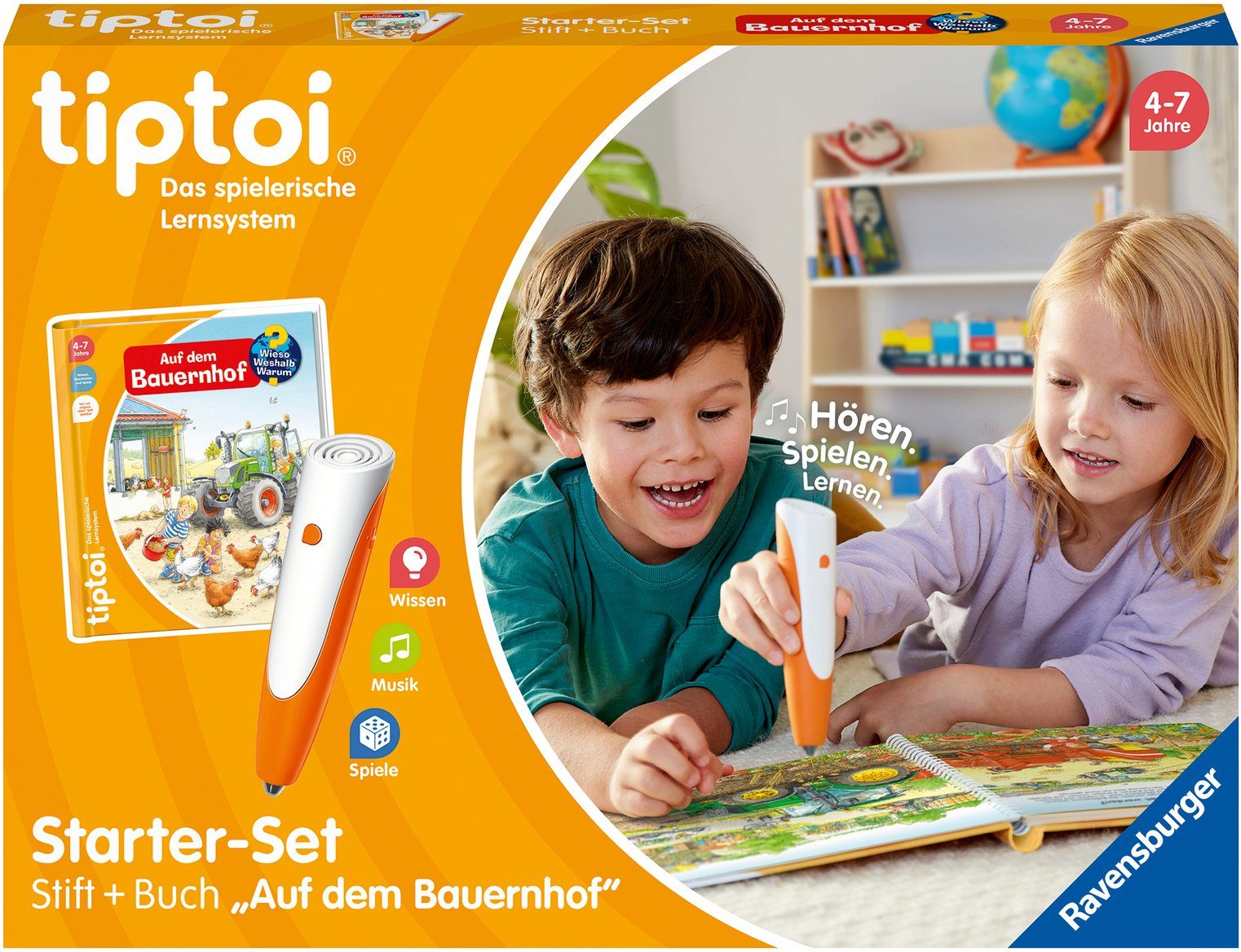 Ravensburger Spiel tiptoi® Starter-Set: Stift und Bauernhof-Buch, Made in Europe
