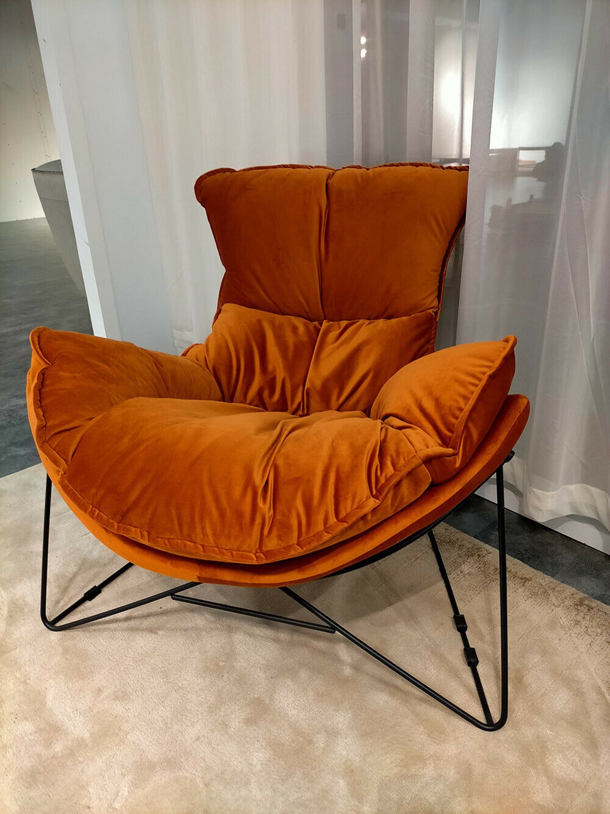 Design Luxus Cocktail Sessel Orange Sofor Sessel Stühle JVmoebel Stuhl Lounge Club Polster Relax
