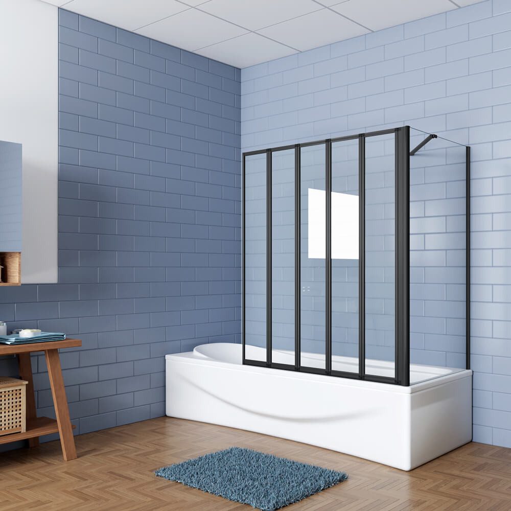 duschspa Badewannenaufsatz 4mm ESG 5-teiltig Faltwand mit Seitenwand Duscha günstig online kaufen