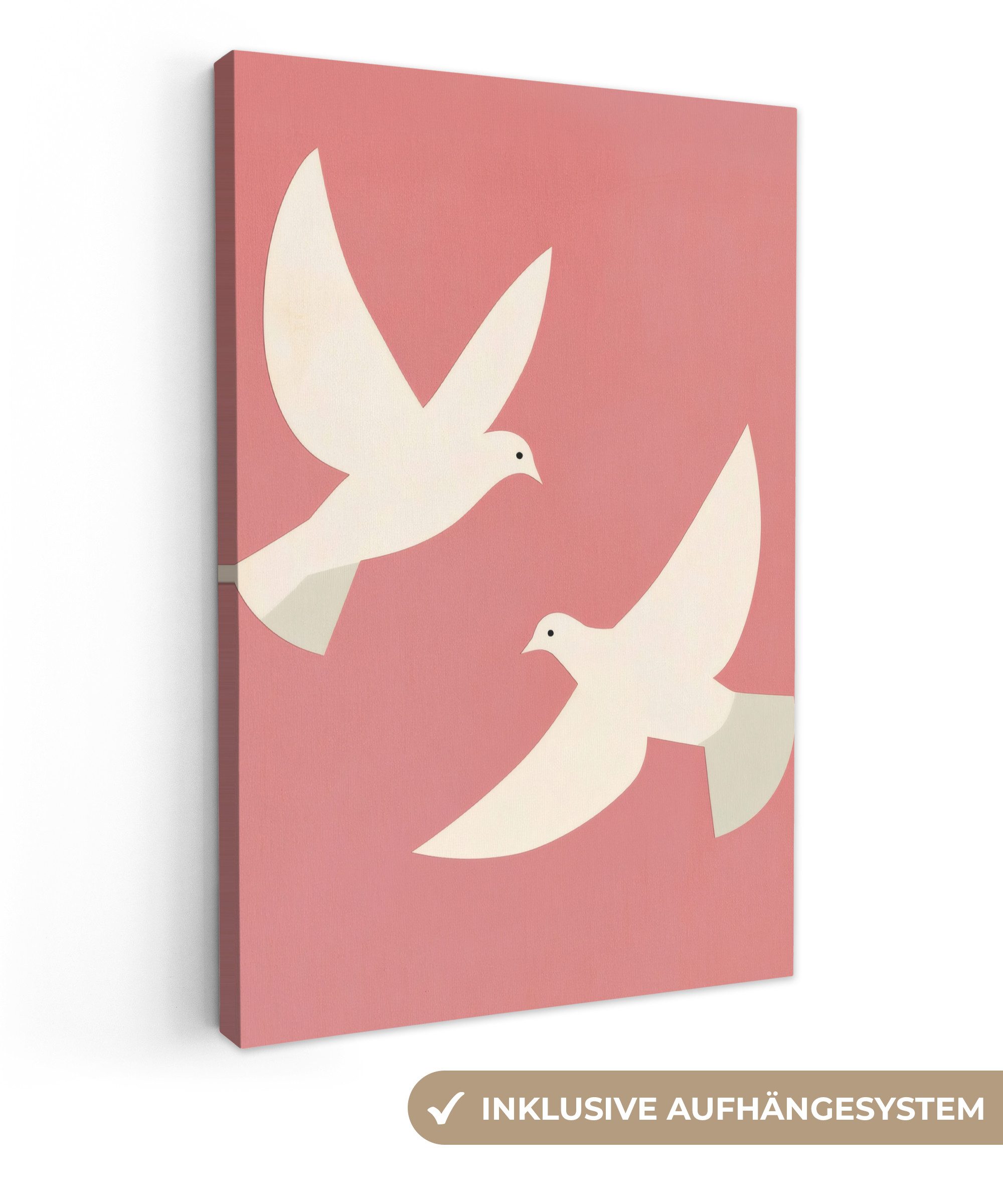 OneMillionCanvasses® Leinwandbild Tauben - Weiß - günstig online kaufen