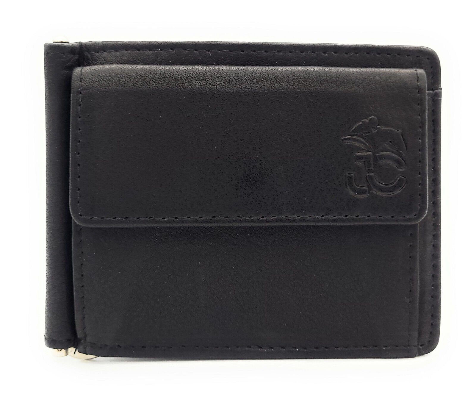 JOCKEY CLUB Kartenetui echt Leder Dollarclip mit Münzfach & RFID Schutz, Platz für Kreditkarten, Münzen und Geldscheine