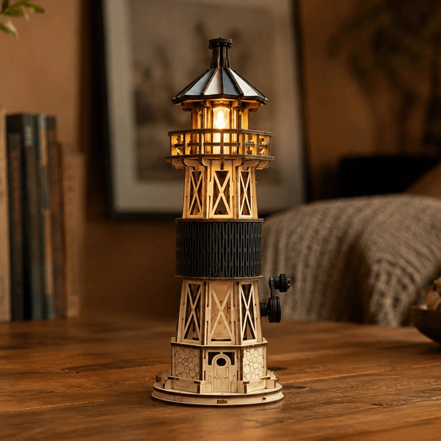 MagicHolz Modellbausatz Luminous Leuchtturm Mechanischer Bausatz, (133-tlg)