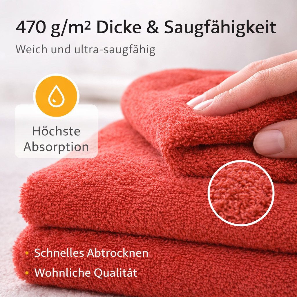 Betz Handtücher 10-teiliges Handtuch Set Premium, 100% Baumwolle (10-St), 4 Handtücher 50x100 cm, 2 Duschtücher 70x140 cm, 2 Gästetücher 30x50 – Bild 5 von 5