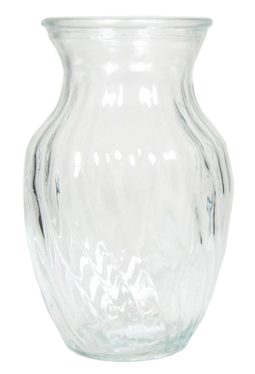 INNA-Glas Dekovase Glasvase CATLYN mit gedrehten Rillen, klar, 20 cm, Ø 13 cm