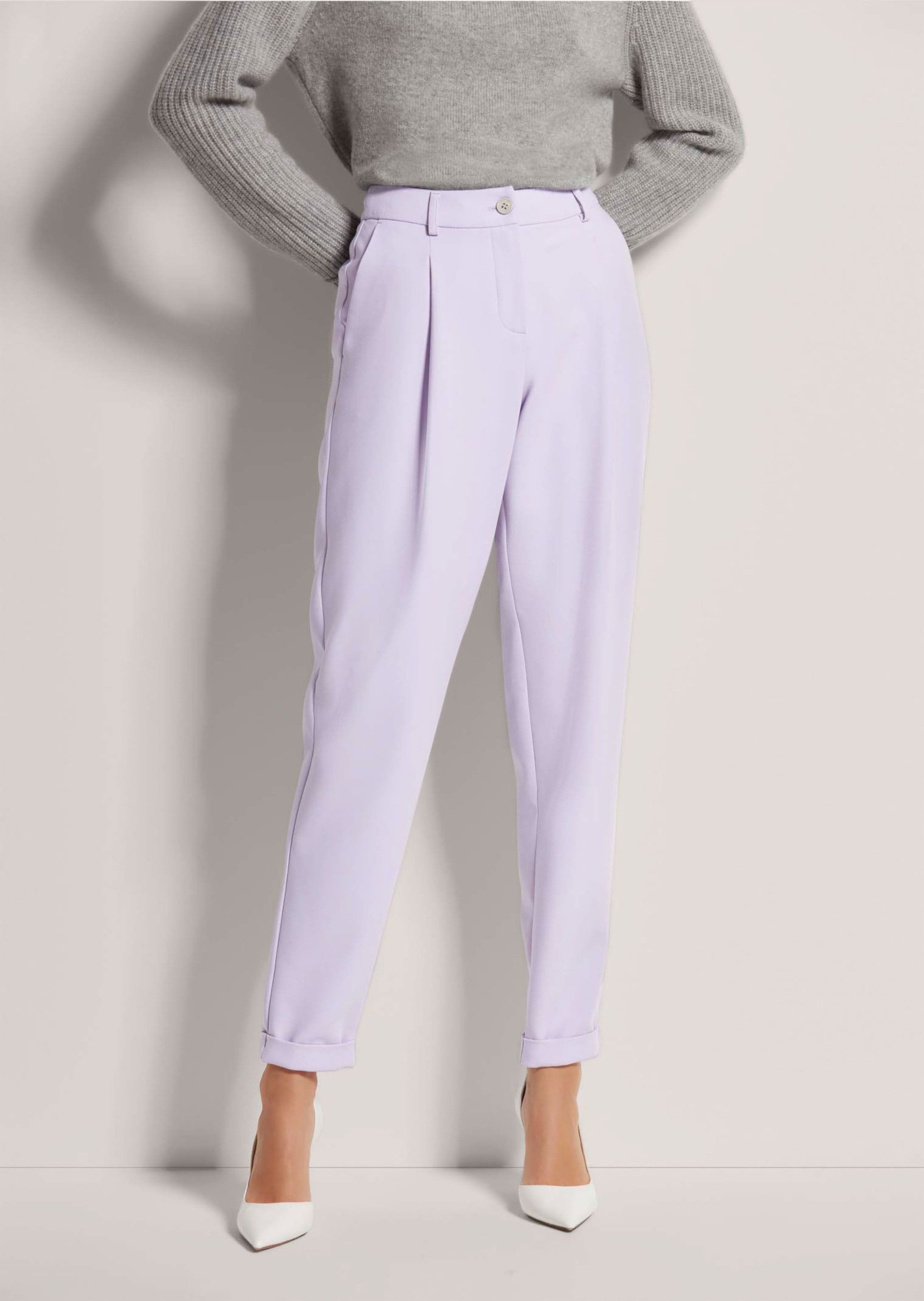 MADELEINE Bundfaltenhose Bundfaltenhose mit Saumaufschlag