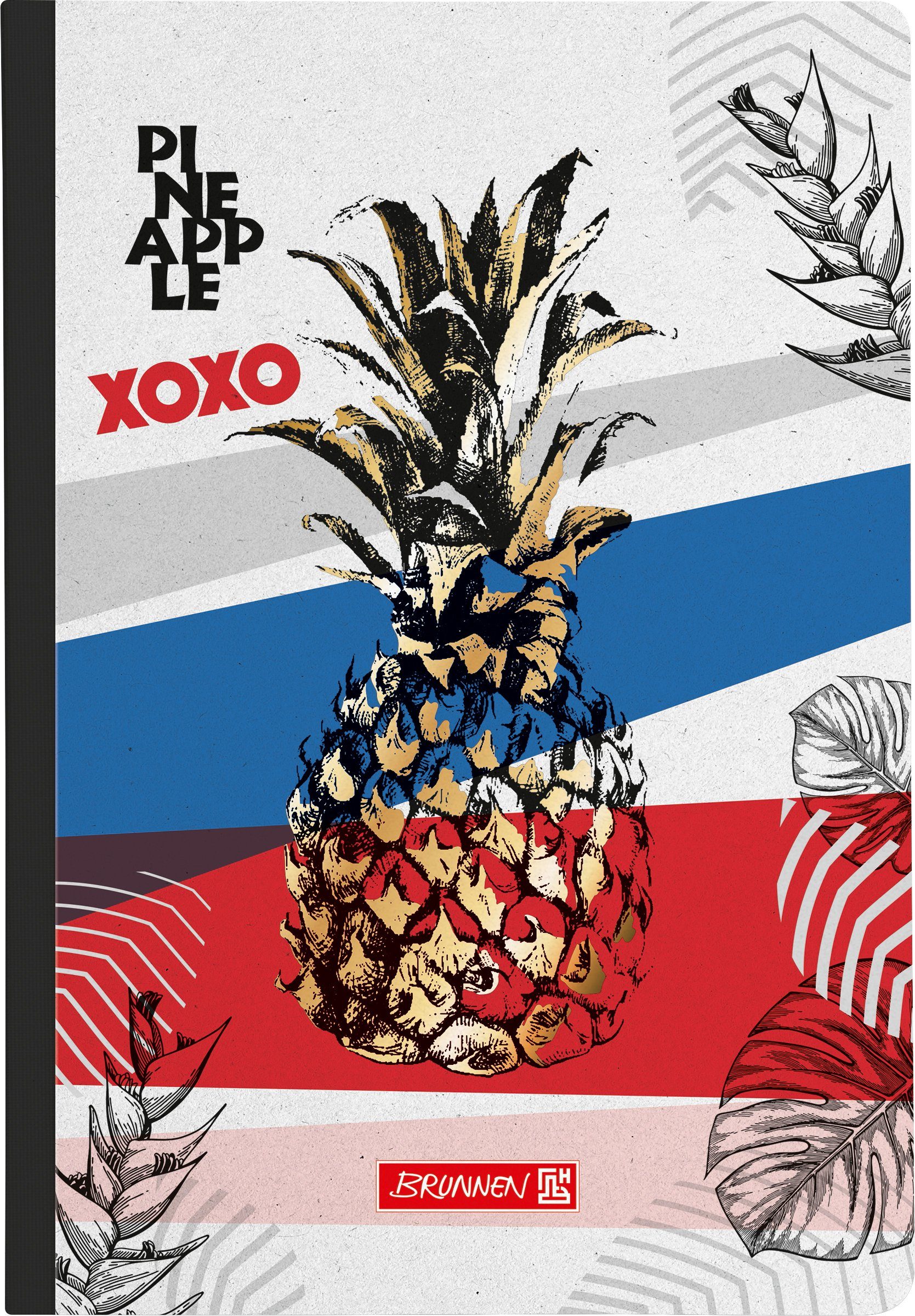 BRUNNEN Formularblock Notizbuch Kladde Premium Pineapple A5 96 Blatt / 192 Seiten punktiert