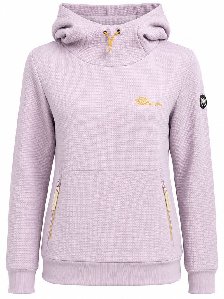 Coastguard Kapuzenpullover Damen Sweathoody 80939 mit Waffel-Struktur - Kapuzenpullover Hoody Kapuze mit hohem Kragen & Kordelzug, Seitentaschen mit Reißverschluss