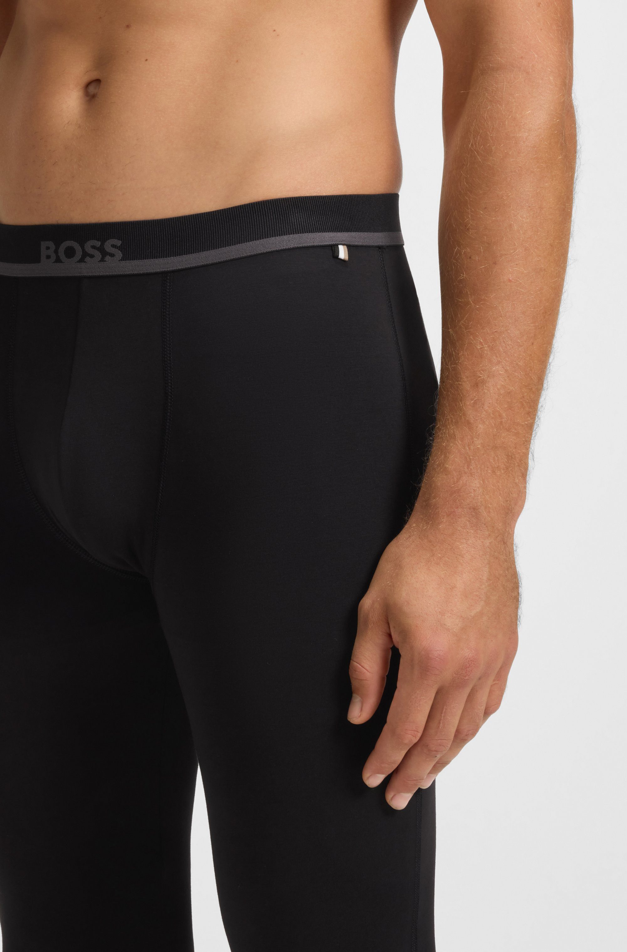 BOSS Lange Unterhose Long John 365 Solid mit BOSS Schriftzug auf dem Bund günstig online kaufen