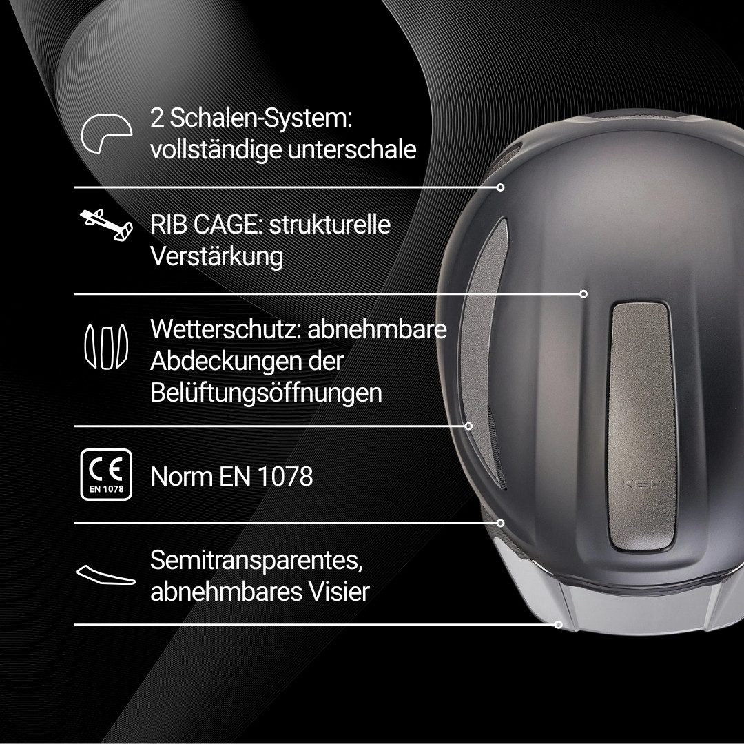 KED Fahrradhelm Reach DT1, MIPS Schutz, K-Fit 3D Anpassung, Abnehmbares Visier