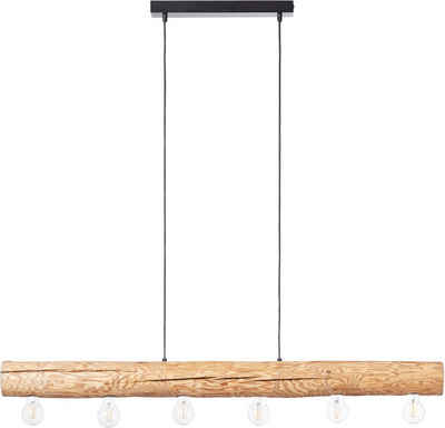 Brilliant Pendelleuchte Trabo, ohne Leuchtmittel, 105cm Höhe, 115cm Breite, 6x E27, kürzbar, Holz/Metall, kiefer gebeizt