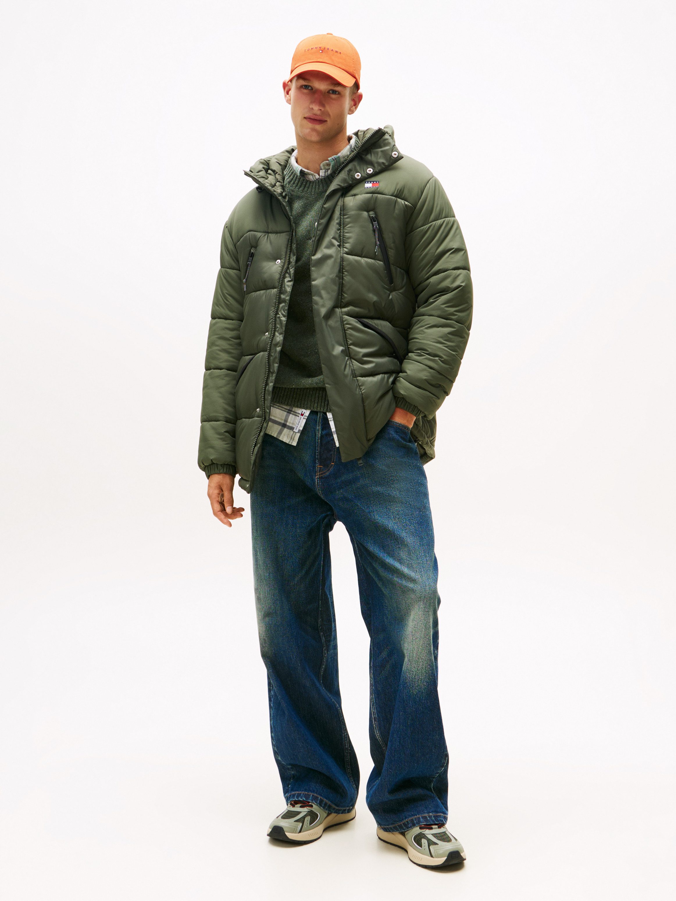 Tommy Jeans Steppmantel FABRIC MIXED PARKA Regular fit mit Kapuze