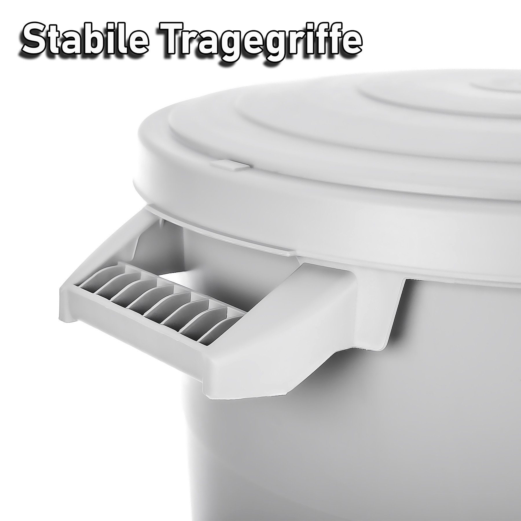 BigDean Mülleimer Wetterfeste Universaltonne mit Deckel und 2 stabilen Tragegriffen 80 L, Sicherer Verschluss, Einfaches Handling, Zeitloses Anthrazit/Grau