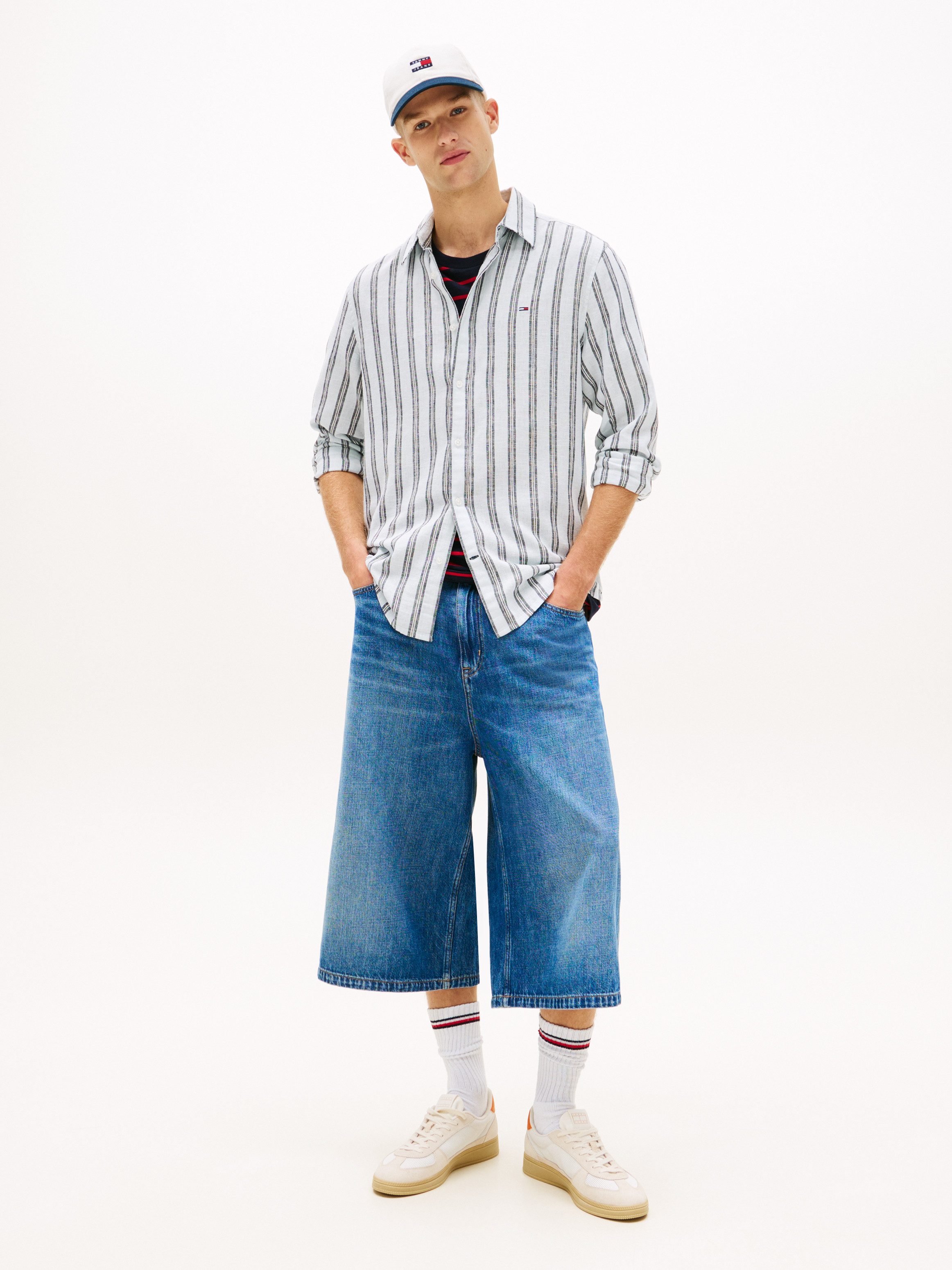 Tommy Jeans Langarmhemd REGULAR LINEN MIX STRIPES Regular fit mit Streifenmuster