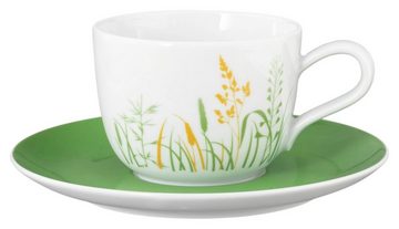 Seltmann Weiden Becher Kaffeebecher LIBERTY MEADOW GRASSES, Weiß, Grün, Porzellan, Ø 8,5 cm, 260 ml