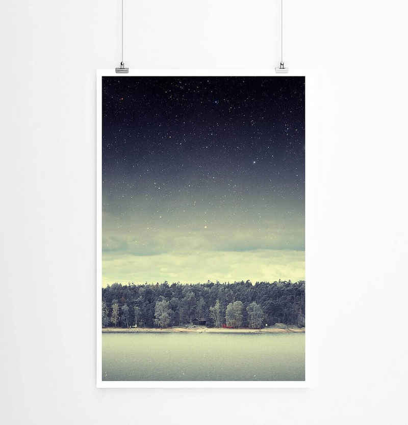 Sinus Art Poster Landschaftsfotografie 60x90cm Poster Sterne in Anthrazit