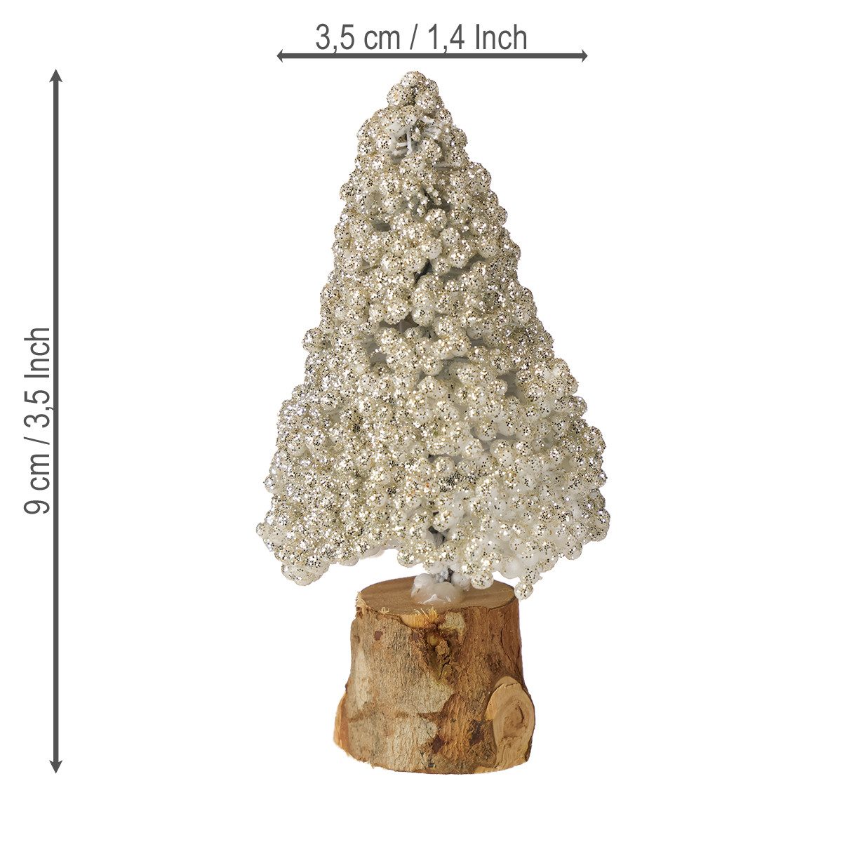 Kaemingk Künstlicher Weihnachtsbaum Kleine Deko-Tannen für Festtafel und Winterlandschaft, 12 Stück
