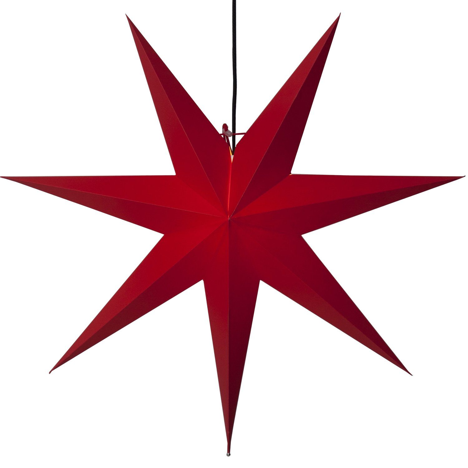 LED 7-zackig TRADING Stern rot 70cm Faltstern STAR hängend Papierstern Kabel mit Leuchtstern