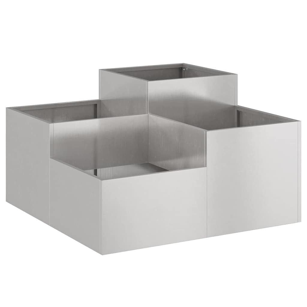 vidaXL Blumentopf Gartenblumentopf Silber 80 x günstig online kaufen