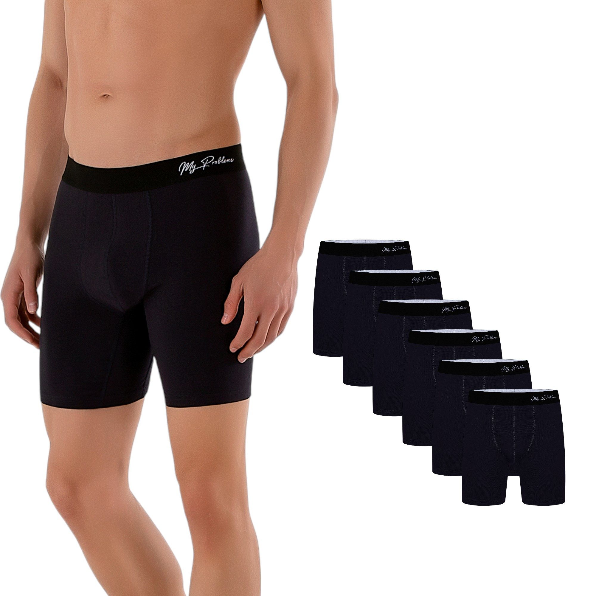 Myproblems Boxershorts Langes Bein 6er Pack Baumwolle Boxershorts Unterwäsc günstig online kaufen