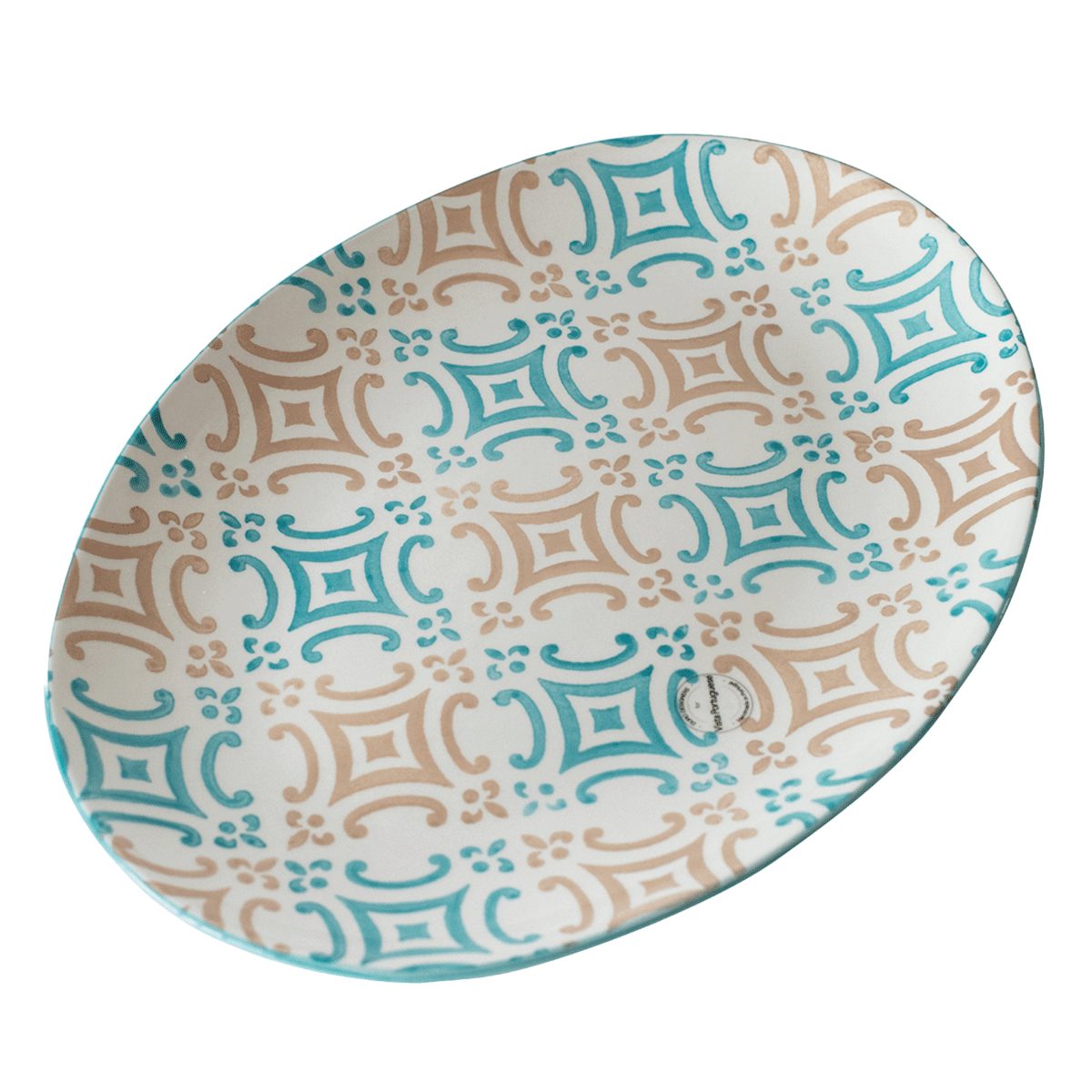 Servierplatte Ovaler Keramik-Teller groß.