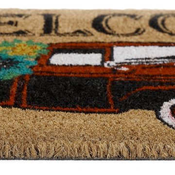 Fußmatte Fußmatte Kokos Welcome Auto, relaxdays, Höhe: 15 mm