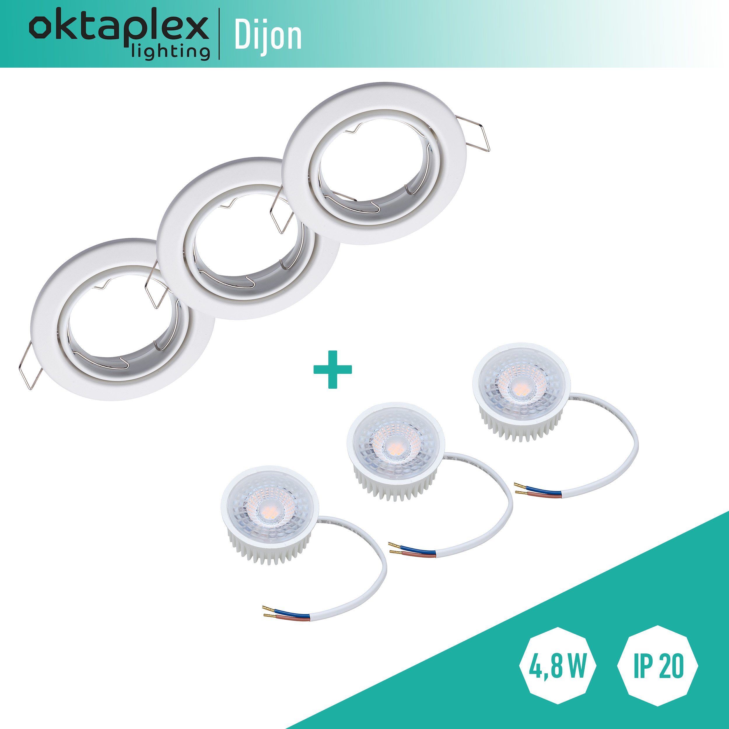 Oktaplex lighting LED Einbaustrahler 3er Set günstig online kaufen