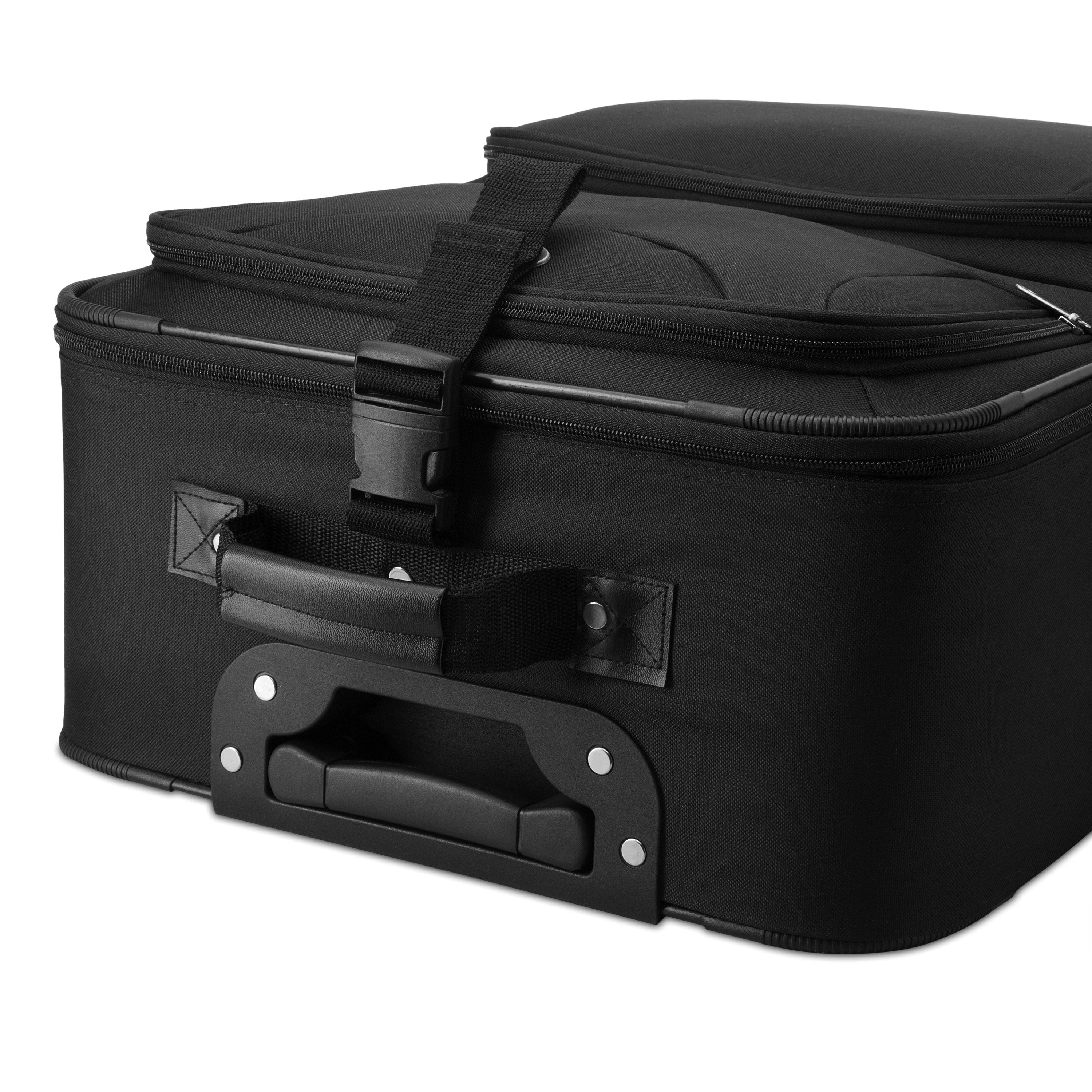 monzana Trolley, 2 Rollen, mit Netzfach Teleskopgriff Reisetasche Rollen Koffer Weichschale