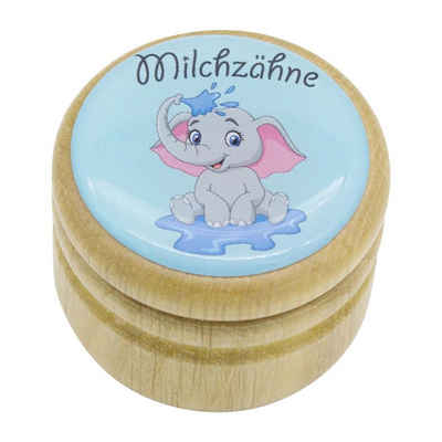 GICO Zahndose Milchzahndose Zahndose Milchzähne Holz 44 mm Elefant - 7017, für Jungen und Mädchen