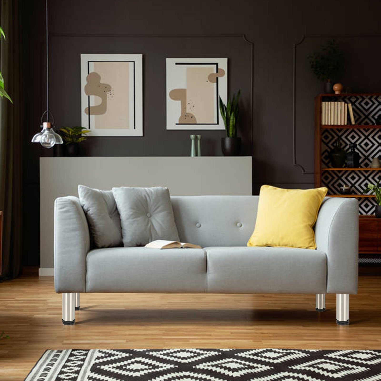 TolleTour Möbelfuß 4X Möbelfüße Sofafuß 180mm Verstellbar Gleitfuß Füße Sockelfüße Schrankfüße
