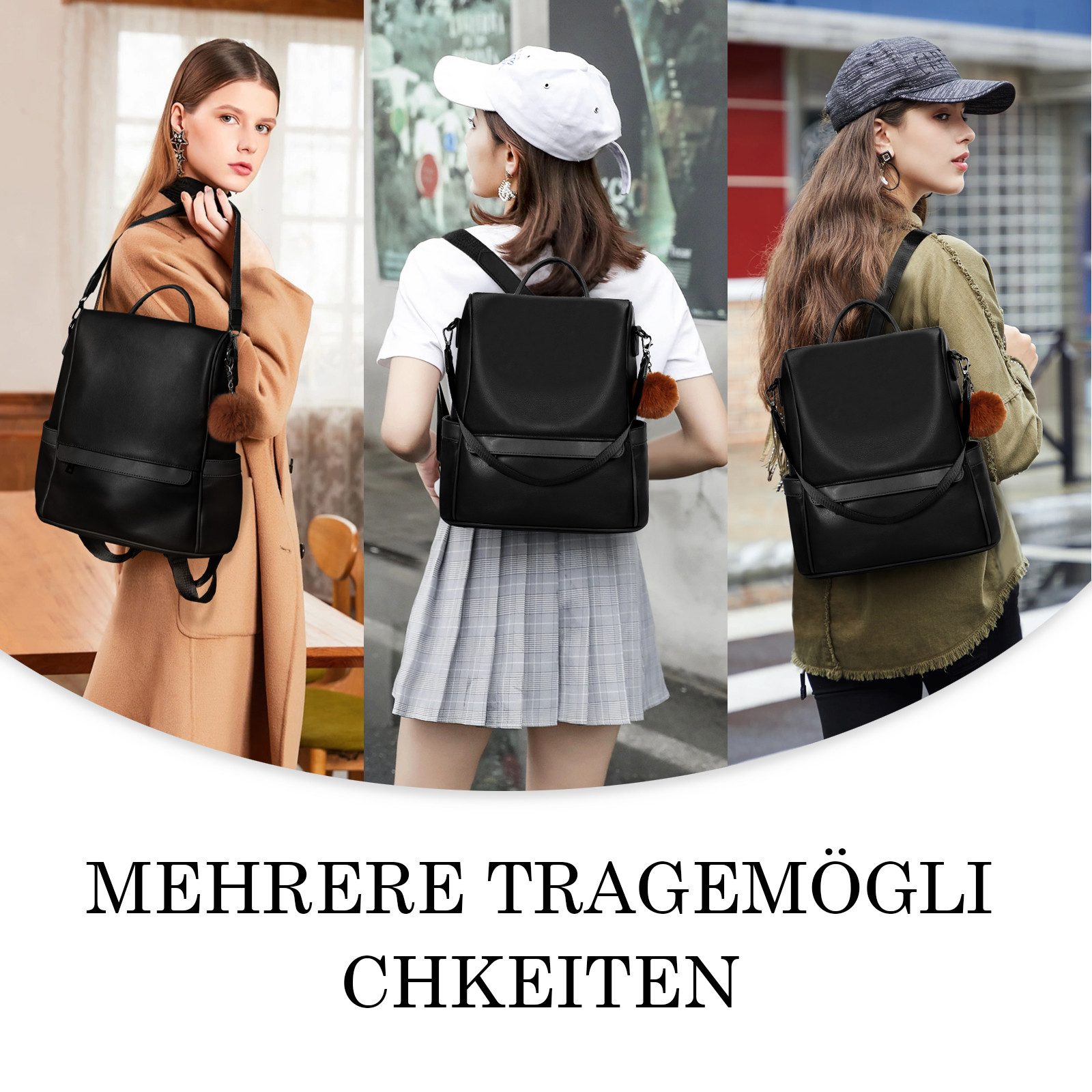 TAN.TOMI Cityrucksack Rucksack Damen klein Handtasche Schultertasche 3 in 1 günstig online kaufen