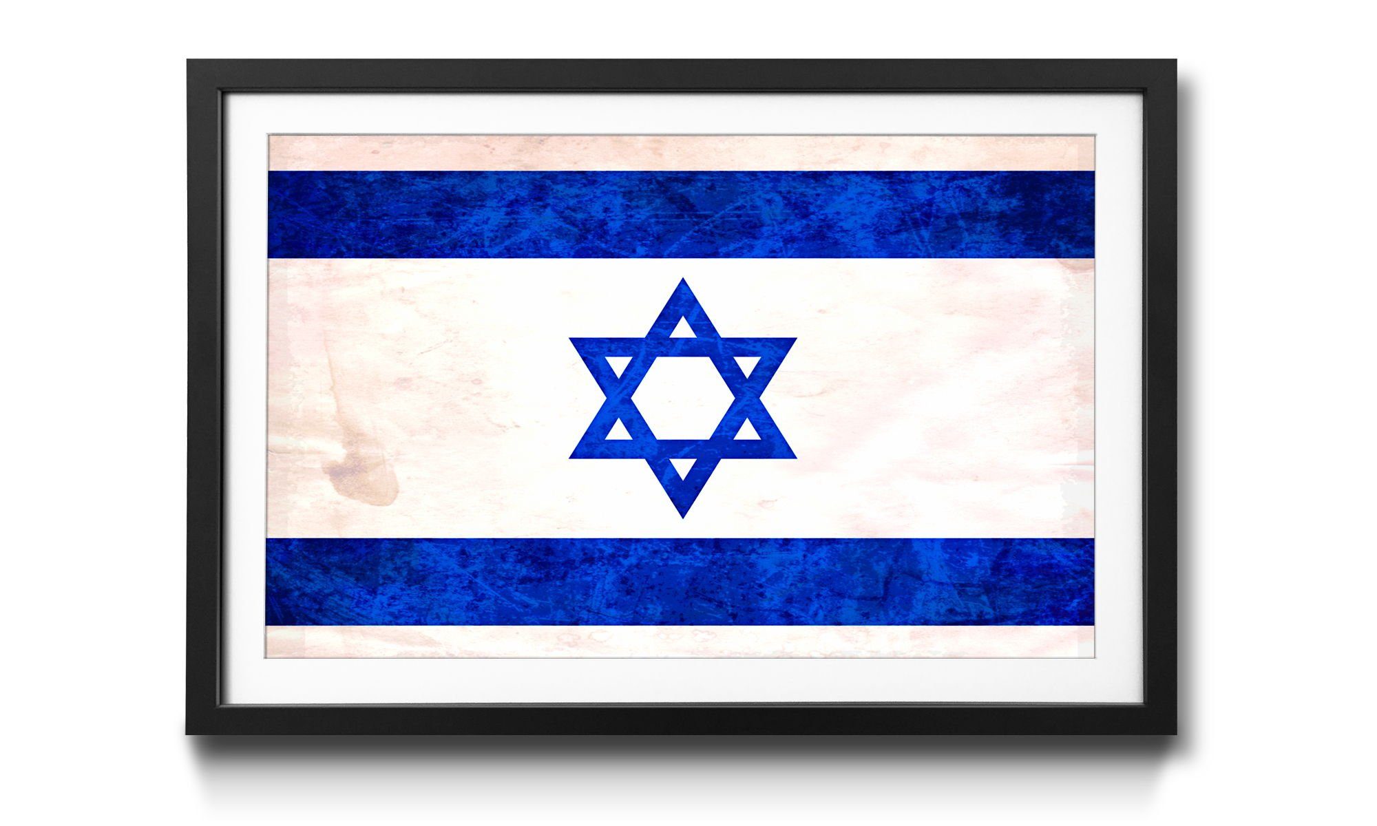 WandbilderXXL Bild mit Rahmen Israel, Flagge, Wandbild, in 4 Größen erhältlich | Bilder