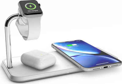 Zens »Aluminium« Wireless Charger (für 2 Geräte + Apple Watch, Fast Charging für Apple iPhone und Samsung Galaxy - Kompatibel mit allen Qi-fähigen Geräten)