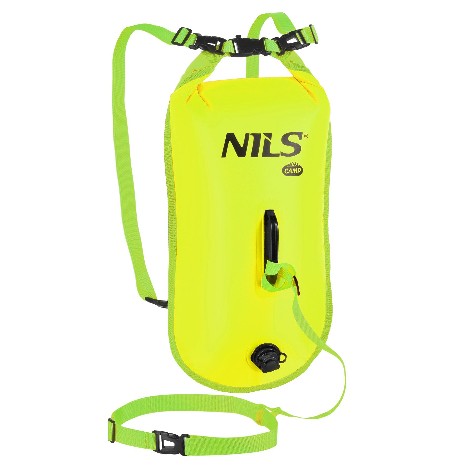 NILS CAMP Boje Schwimmboje Trockentasche Sicherheitsboje, 3-in-1, wasserdicht, gut sichtbar, 2 Luftkammern